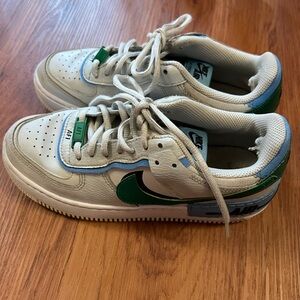 Nike Air Force 1 Sneakers - White and Blue